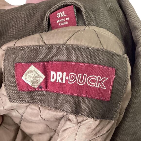 Dri Duck Chore Coat Men 3XL Brown Zip Quilt Lining Pockets Boulder Cloth Canvas - Picture 8 of 9